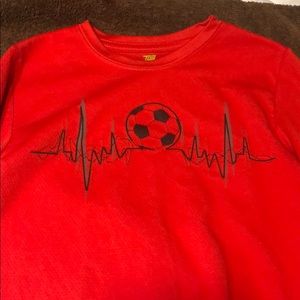 Red Long sleeve soccer shirt